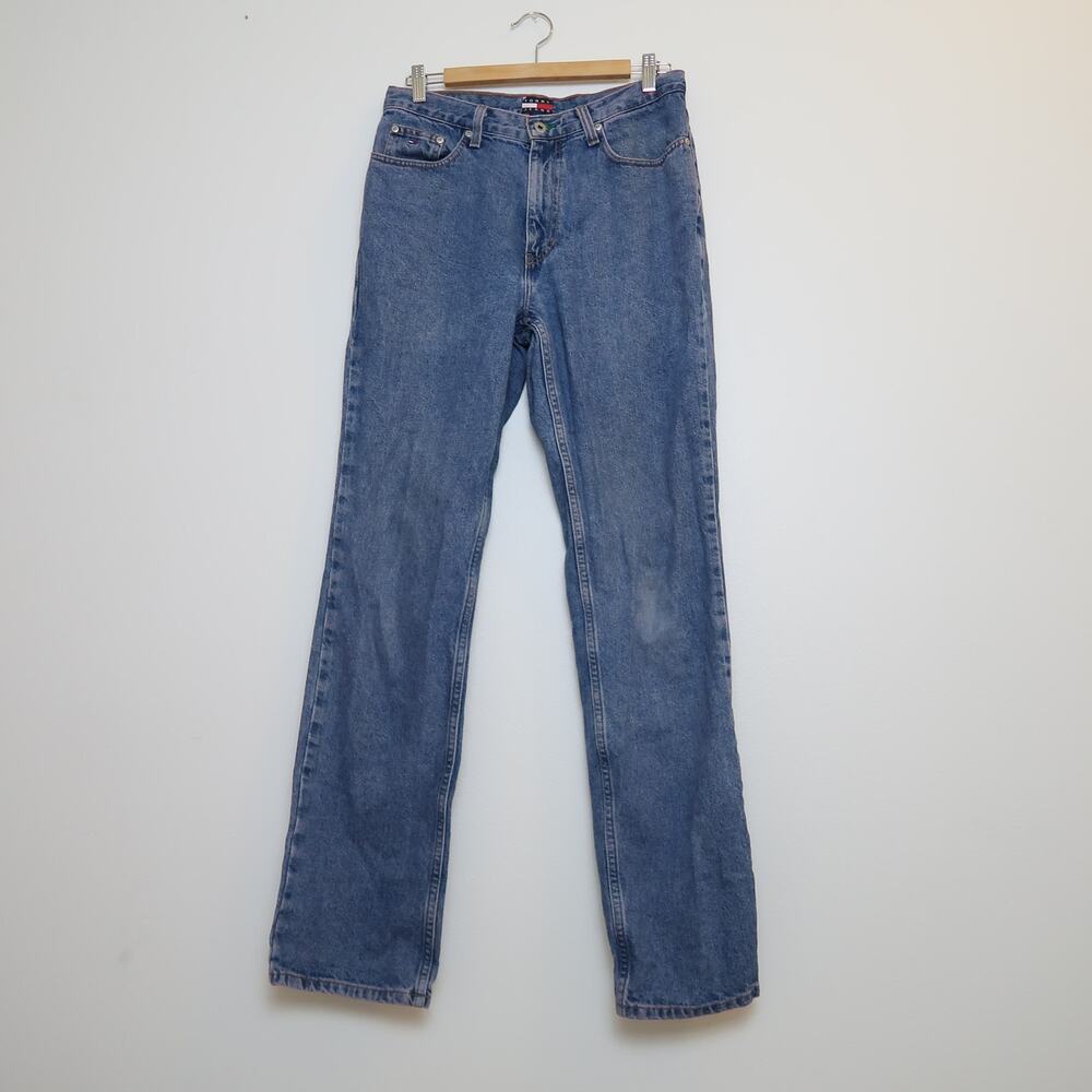 Vintage 90s Tommy Hilfiger Men's blue denim straight leg jeans 31x34